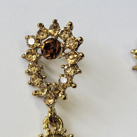 Teardrop Statement Gold Earrings - Picture 10 of 11